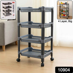 Plastic Storage Rack – 4-Layer Ventilated Multipurpose Organizer