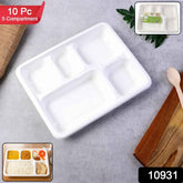 Compostable 5-Compartment Lunch Plate – Sturdy & Leak-Resistant