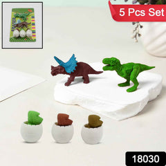 Close-up of vibrant dinosaur puzzle erasers, showcasing intricate details.