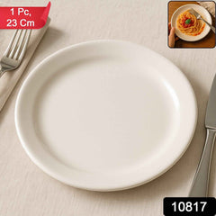 Plastic Round Dinner Plate – 23 cm Durable & Glossy