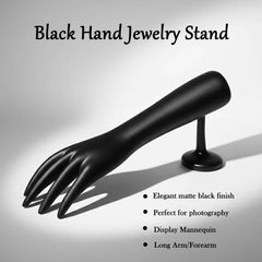 Black Hand Jewelry Display Stand – Elegant Matte Finish Organizer