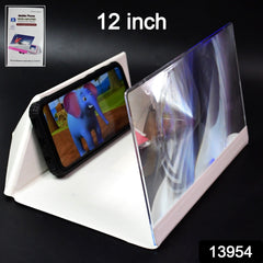 Side view of the portable screen amplifier, showing its foldable design.