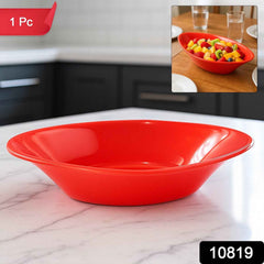 Plastic Marin Serving Bowl – Deep Oval Red Glossy Finish