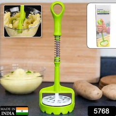 Potato Masher – One-Handed Spring Press with Comfort Grip | PillowTrek