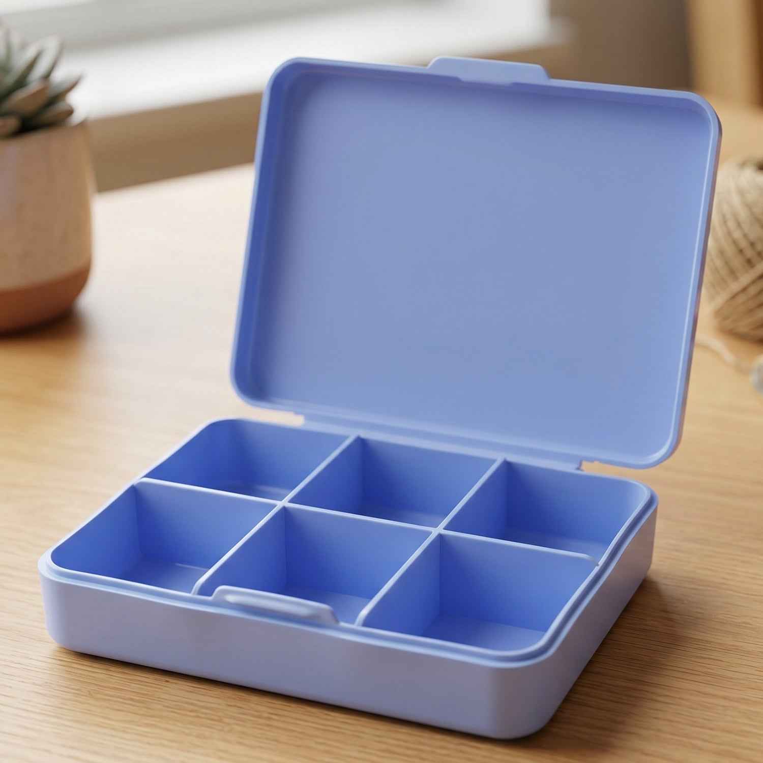 Pill Organizer Box Ð Compact 6-Compartment Daily Medicine Storage