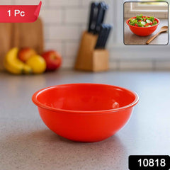 Plastic Serving Bowl 6 Inch – Durable Red Round Deep Bowl