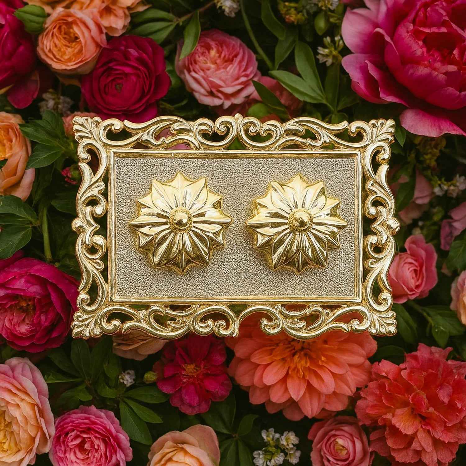 Rectangular Pooja Thali with Kumkum Box – Ornate Aarti Plate