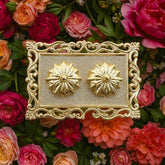 Rectangular Pooja Thali with Kumkum Box – Ornate Aarti Plate