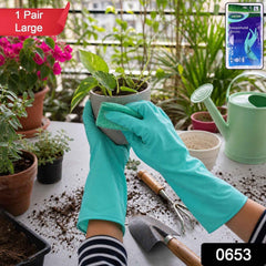 Large Victor Green Rubber Gloves Ð Reusable & Waterproof for Kitchen