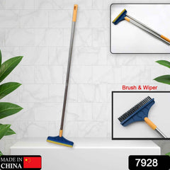 Floor Cleaning Brush – Long Handle 2-in-1 Wiper & Scrubber | Velvet Wipe