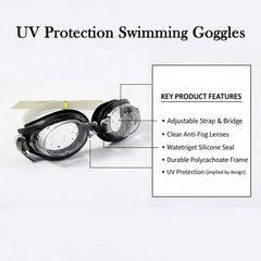 UV Protection Swimming Goggles – Clear Vision & Adjustable Strap