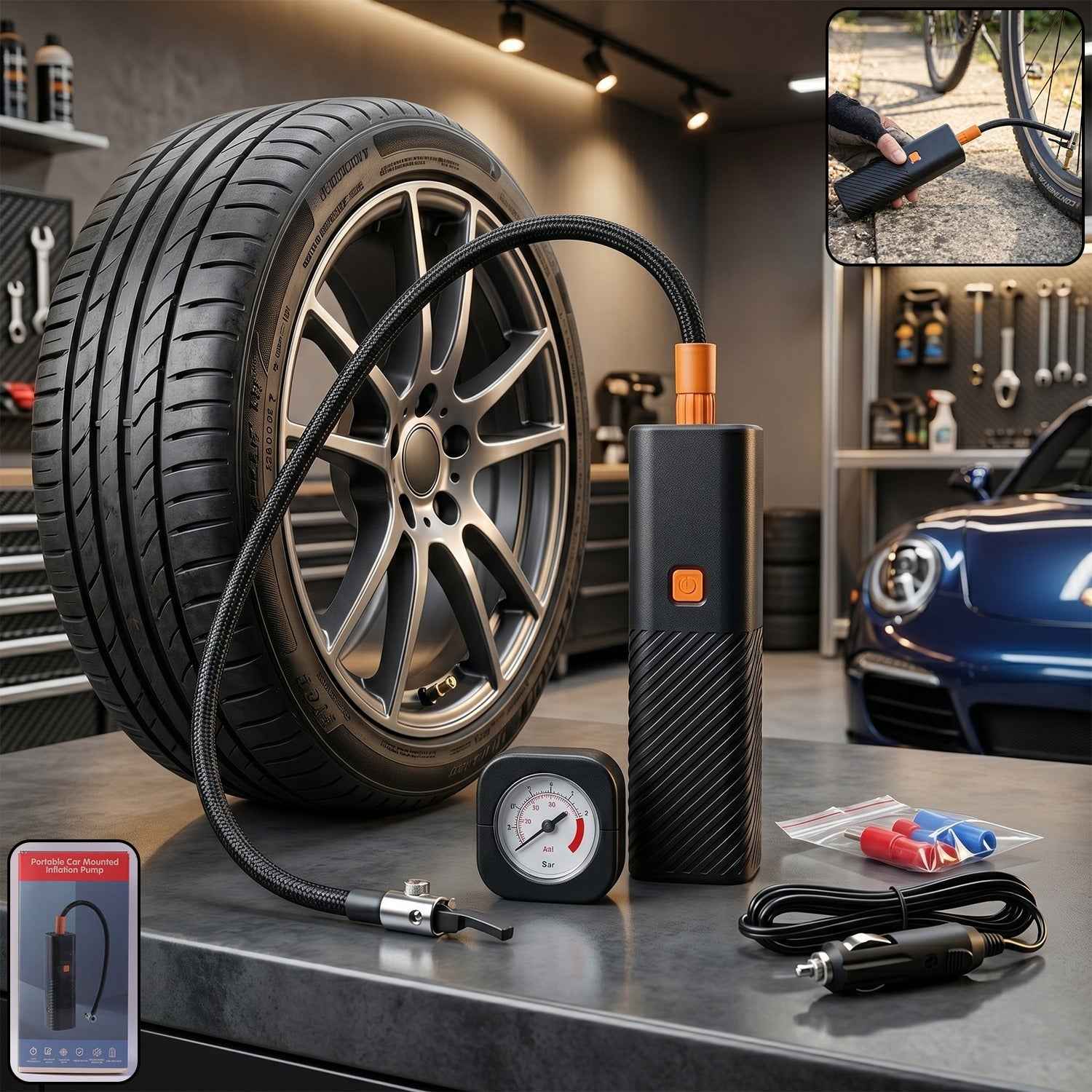 Portable Tyre Inflator Ð Compact & Easy to Use Vehicle Air Pump