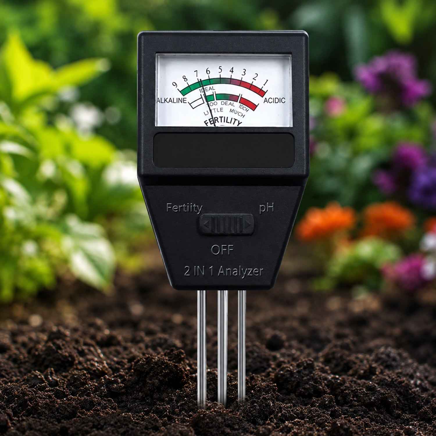 2 in 1 Soil Meter Ð Accurate pH & Fertility Testing for Gardens