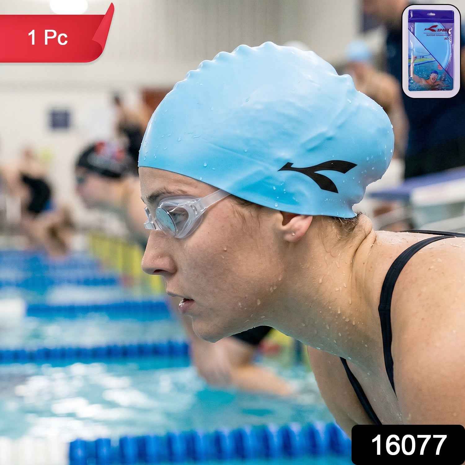 Waterproof Stretchable Silicone Swim Cap Ð Fits All Ages for Swim & Water Sports