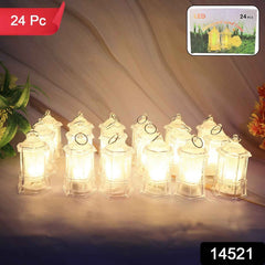 LED Decorative Lantern Lights – Set of 24 Flameless Hexagonal Lamps