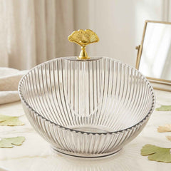 Decorative Plastic Fruit Bowl Ð Elegant Gold Accent for Dining