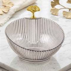 Decorative Plastic Fruit Bowl Ð Elegant Gold Accent for Dining