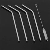 Stainless Steel Straws – Reusable Bent Set with Brush | Siplix