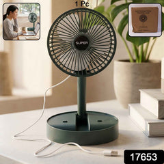 USB Table Fan Ð Compact, Quiet, Adjustable Stand for Desk