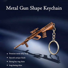 Gun Shape Keychain – Durable Metal Alloy with Antique Finish