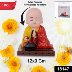 Solar Buddha Statue – Moving Head & Hand Decor | Styleva