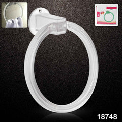 Close-up view of the unbreakable ABS towel ring, highlighting its smooth, clear plastic finish.
