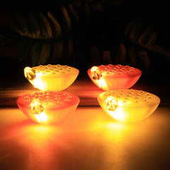 Lotus Canopy LED Decorative Lamps – Set of 4 Multicolor Lights