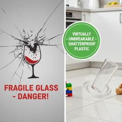 Plastic Glasses Set – Unbreakable Transparent 350ml (Set of 6) | Ganesh