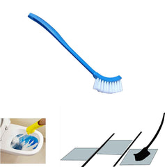 Ergonomic toilet cleaning brush with flexible bristles for effective scrubbing.