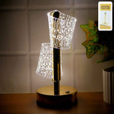 Crystal LED Double Shade Table Lamp – Elegant Home Lighting