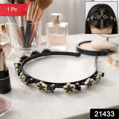 Decorative Floral Headband – Elegant Style with Non-Slip Grip