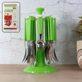Stainless Steel Cutlery Set – 24 Pieces with Rotating Stand