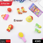 Mini Erasers for Kids (9 Pc Set) – Cute Designs | TinyTrendy
