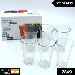 Transparent Plastic Drinking Glasses – Durable Set of 6 | Serve Stellar