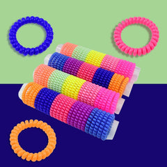 Telephone Wire Hair Bands – 100 Pcs, No-Crease | Calm & Curl