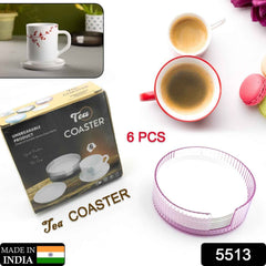 Plastic Coasters Set of 6 – Spill Protection for Tables | Tidy Table