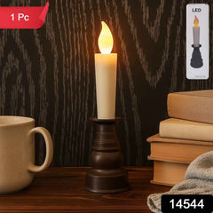 LED Flameless Candle with Holder – Elegant Flickering Light