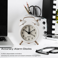 Twin-Bell Analog Alarm Clock – Loud Ringer & Vintage Design