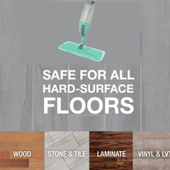 Spray Mop – 360° Rotating Head, Washable Pad | Velvet Wipe