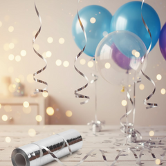 Silver Balloon Ribbon – 36 Pcs Set for Parties & Weddings | Styleva