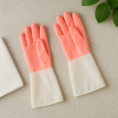 Large Waterproof Cleaning Gloves – Durable Reusable Rubber Pair
