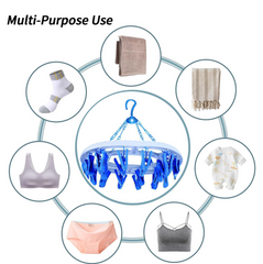 18-Clip Cloth Drying Hanger – Round Plastic for Delicates | Indo Glow