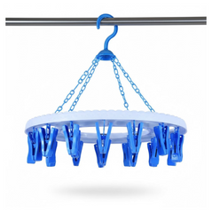 18-Clip Cloth Drying Hanger – Round Plastic for Delicates | Indo Glow