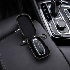 Car Key Case Ð Durable PU Leather with Zipper & Clip
