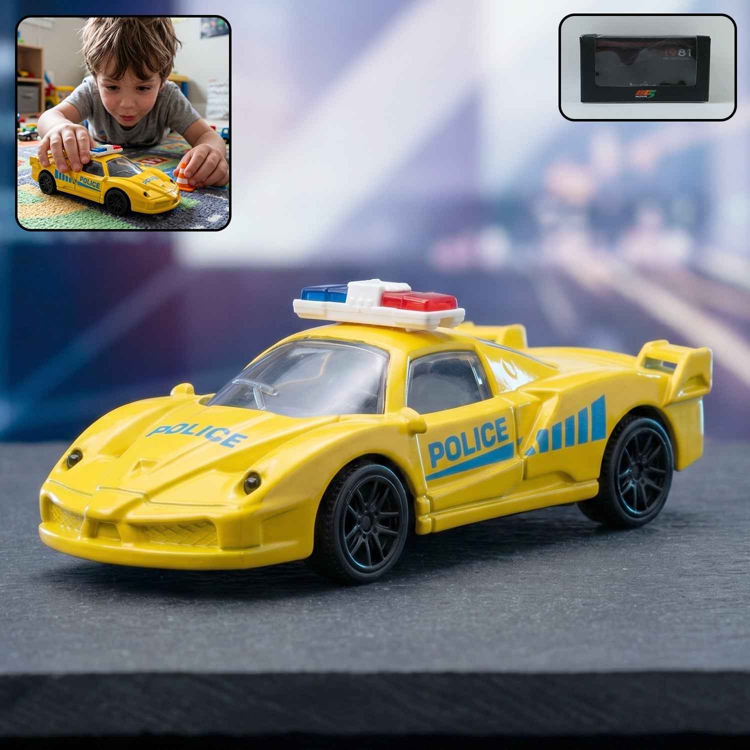 Police Mini Toy Car Ð Realistic Pull-Back Friction Vehicle