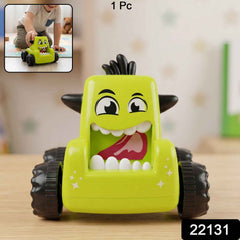 Cartoon Monster Push Back Car Toy for Kids - Eco-Friendly & Durable