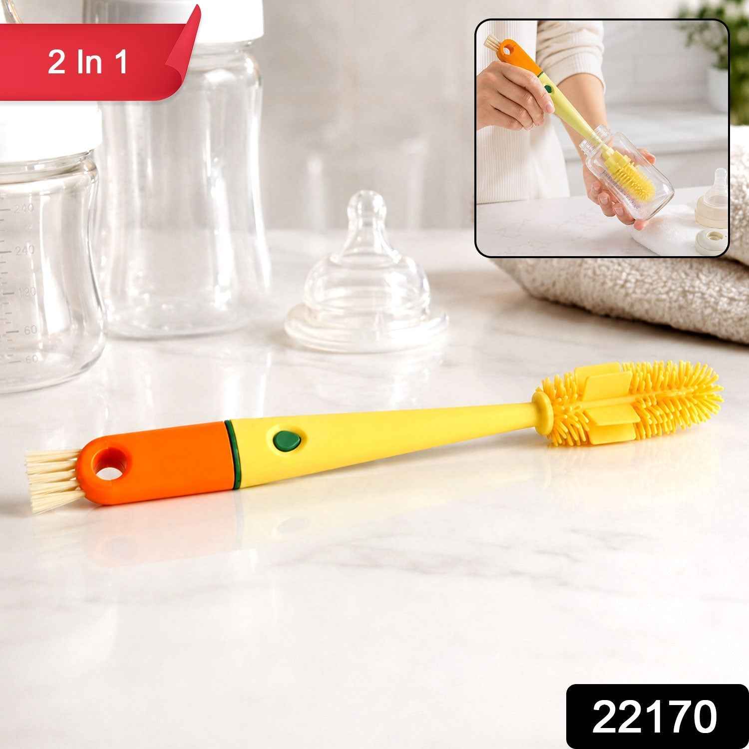 4 in 1 Silicone Bottle Cleaning Brush Ð Hygienic & Reusable