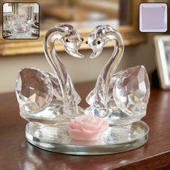 Crystal Swan Pair Showpiece Ð Elegant Decorative Gift for Love
