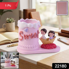 Pen Holder Stand Ð Decorative Resin Desk Organizer for Home & Office