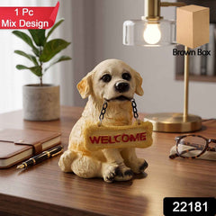 Dog Welcome Figurine Ð Charmingly Hand-Painted Home Decor